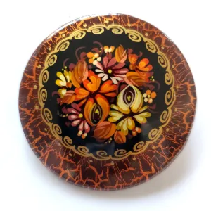 Brooch with Painted Small Wild Flowers