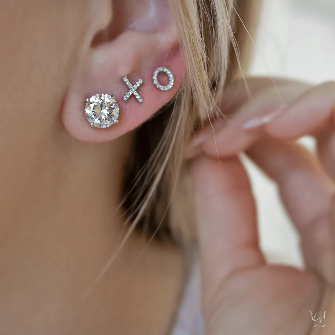 Diamond "XO" Stud Earring