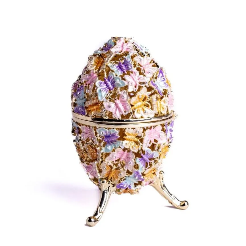 Golden Faberge Egg Decorated with Butterflies